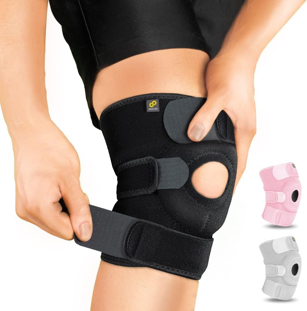 Adjustable Compression Knee Patellar Pad Tendon Support Sleeve Brace for Men Women